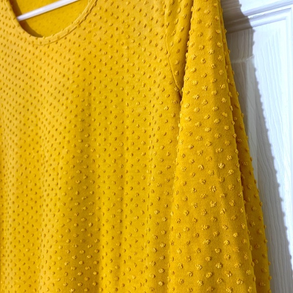 Popcorn Yellow Long Sleeve Dress with Deep Pockets Size Large - Picture 4 of 8